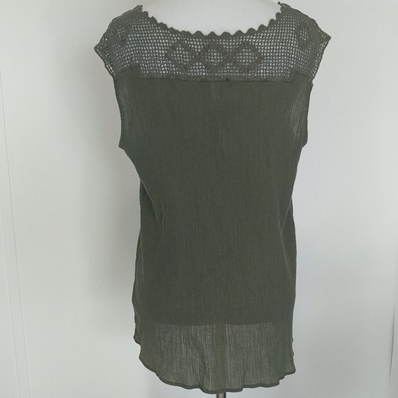 π3/$15 Chaps crochet textured blouse Large - Picture 4 of 8